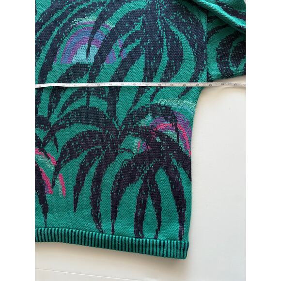 Vintage Bogner ski sweater 90s tropical palm tree toucan - Picture 3 of 9